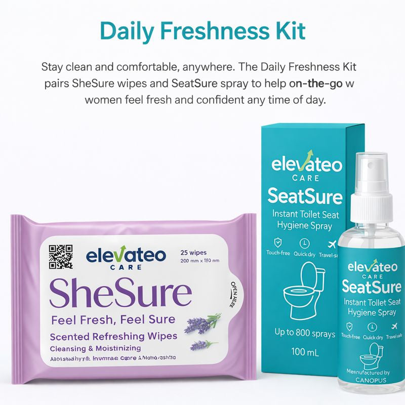 Daily Freshness Kit (Freshness wipe and Toilet seat saniter spray)