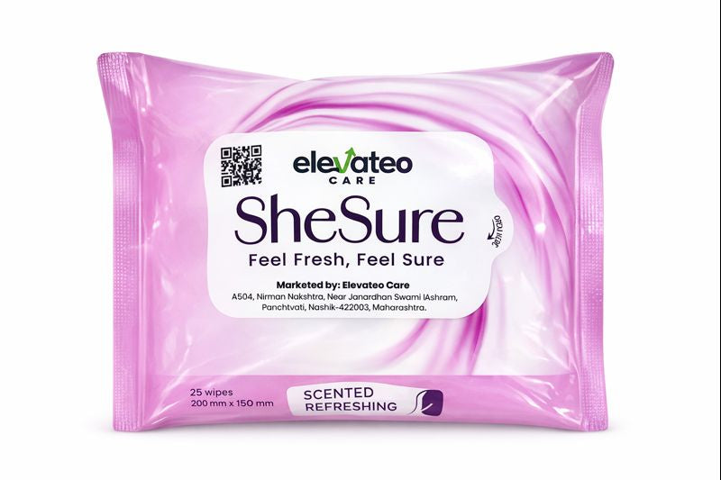 SheSure - Scented Refreshing Wipes - 25 wipes(Pack of 3)