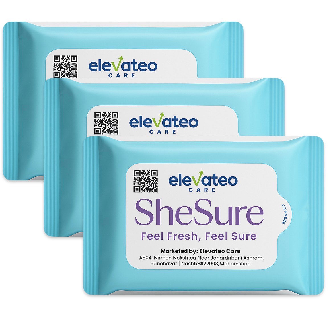 SheSure - Scented Refreshing Wipes - 25 wipes(Pack of 3)