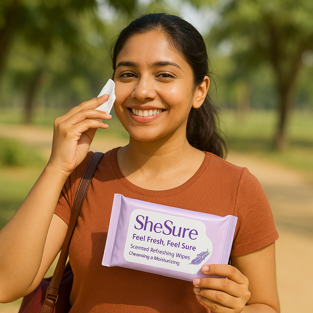 SheSure - Scented Refreshing Wipes - 25 wipes(Pack of 3)