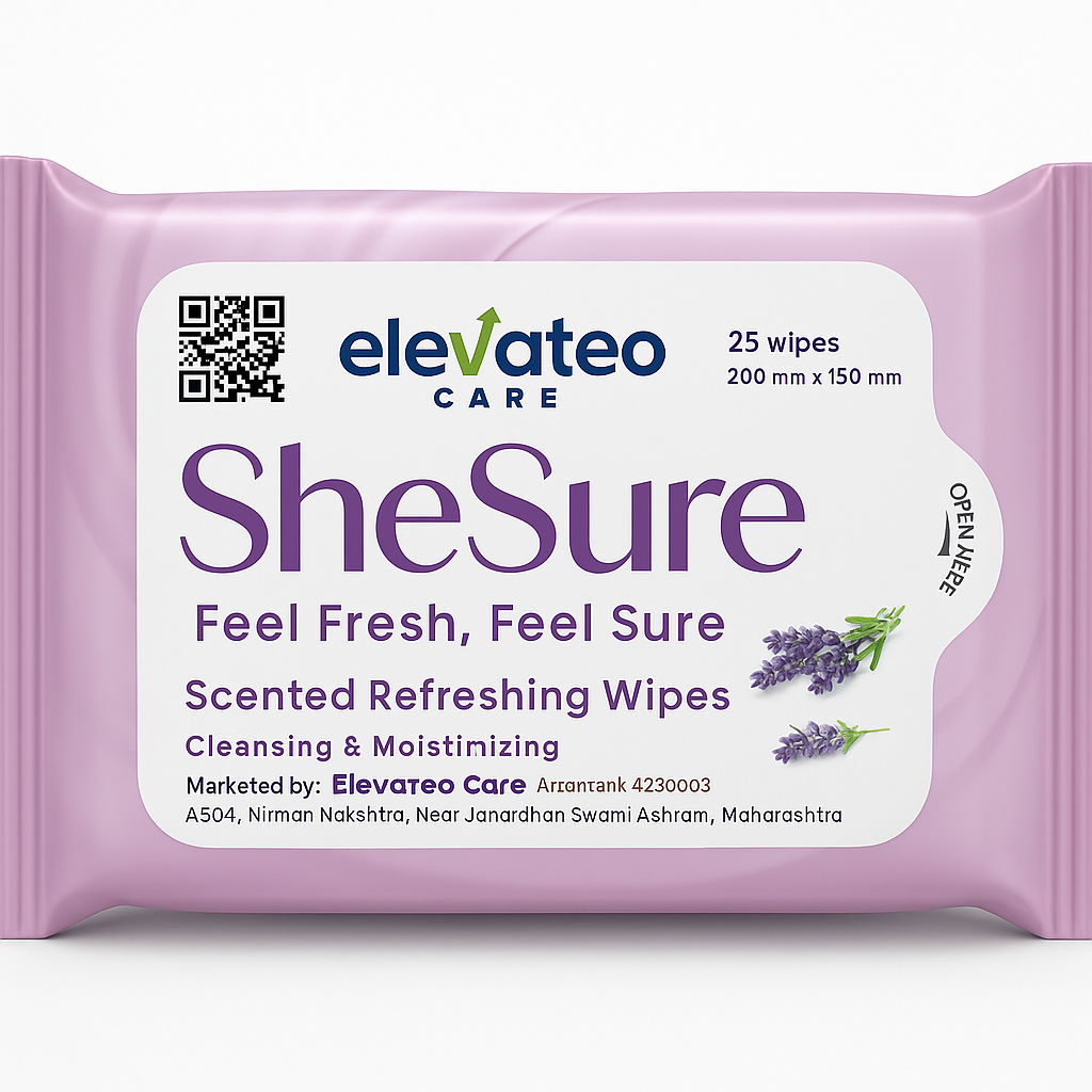 SheSure - Scented Refreshing Wipes - 25 wipes(Pack of 3)